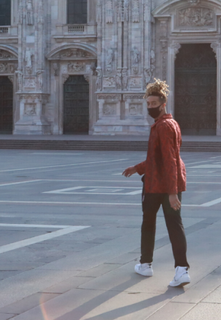 “A new start. One step at a time" communication campaign - Duomo Milano - Ghali
