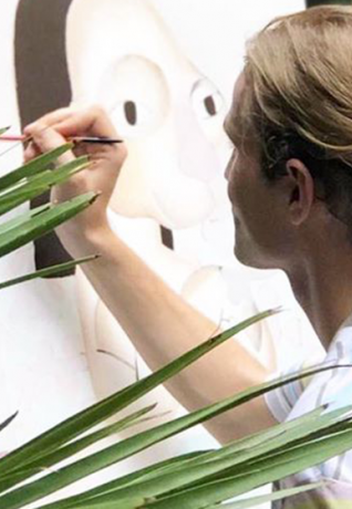 Sebastien Notre - the artist at work in his studio