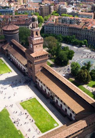Castello Sforzesco di Milano visto dall'alto